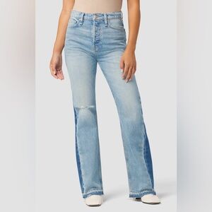 Hudson Faye Two Tone Ultra High Rise Flare Jeans